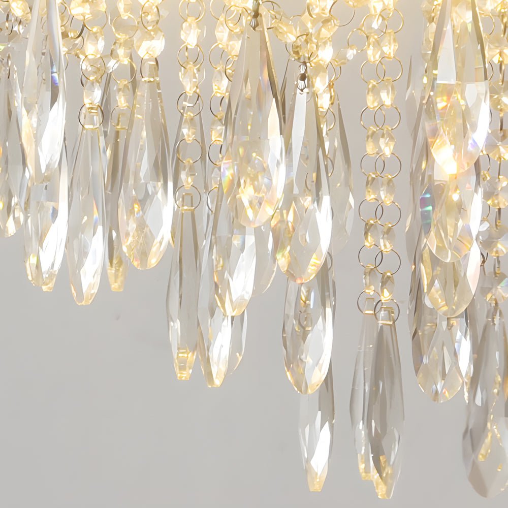 Elegant Glass Crystal 3-Step Dimming French Style Chandelier