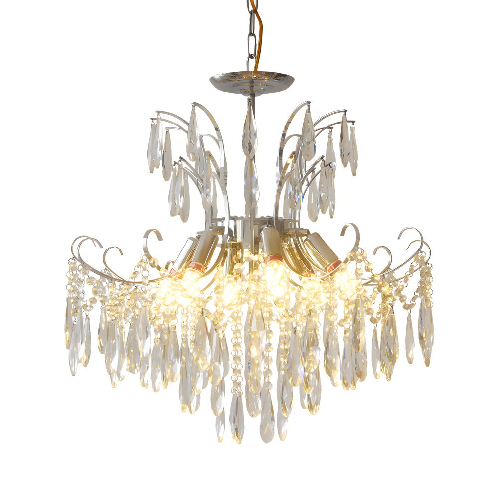 Elegant Glass Crystal 3-Step Dimming French Style Chandelier