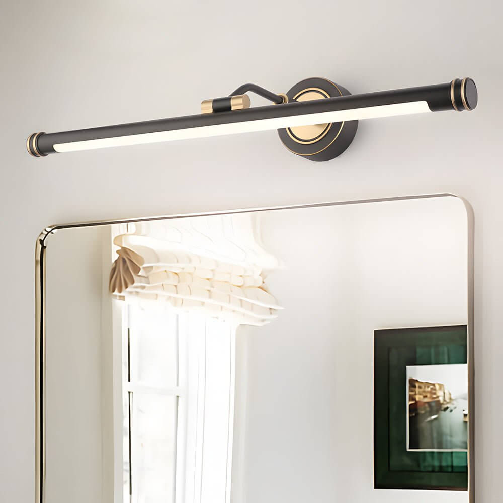 Elegant Linear Gold/Black LED Vanity Light – Vintage Style
