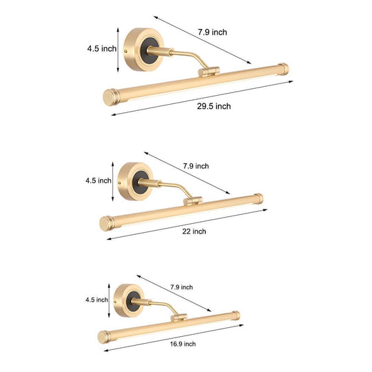 Elegant Linear Gold/Black LED Vanity Light – Vintage Style