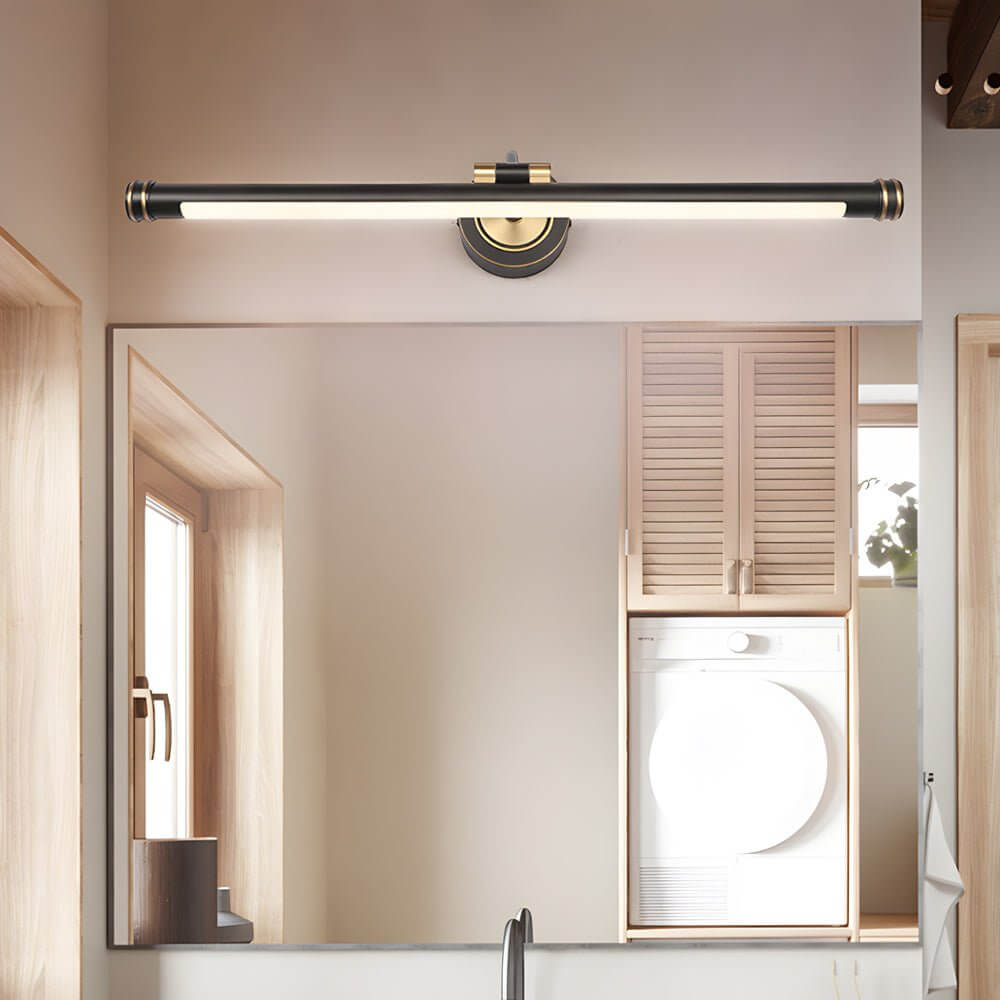 Elegant Linear Gold/Black LED Vanity Light – Vintage Style
