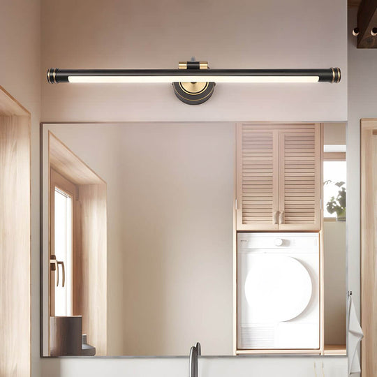 Elegant Linear Gold/Black LED Vanity Light – Vintage Style