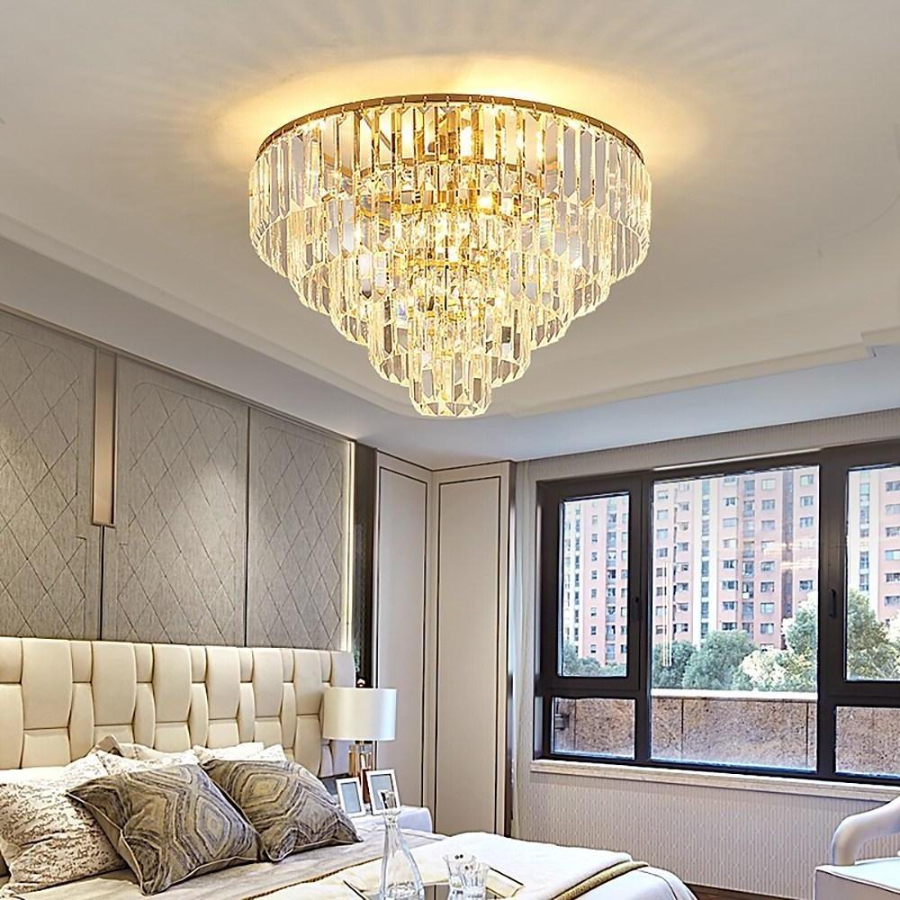 Candelabra Crystal LED Flush Mount Ceiling Light