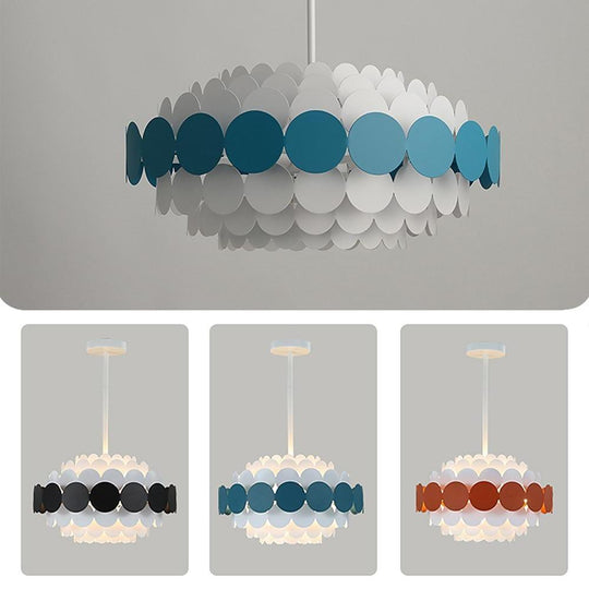 Circles Frills Blue Pendant Light – Metal Stylish Ceiling Light