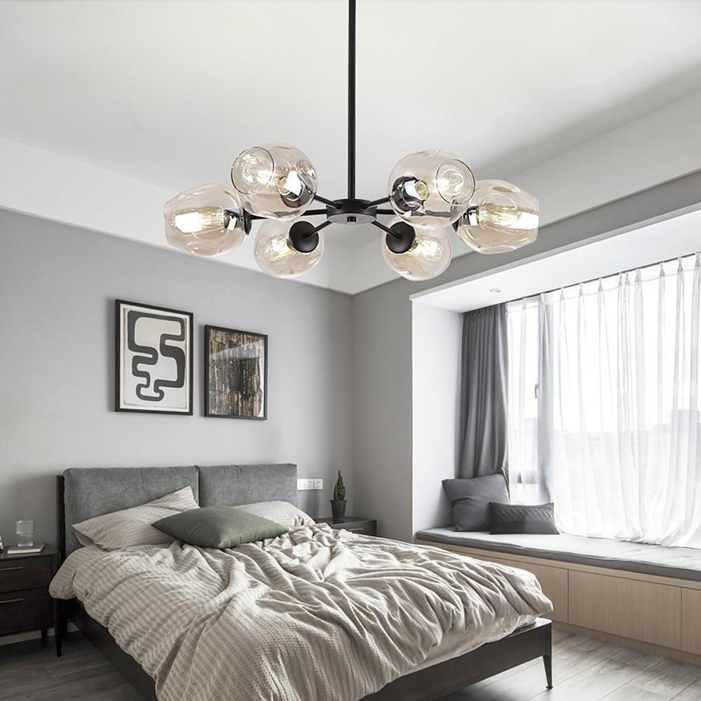 Glass Globe LED Electroplated Nordic Sputnik Chandelier Hanging Ceiling Light