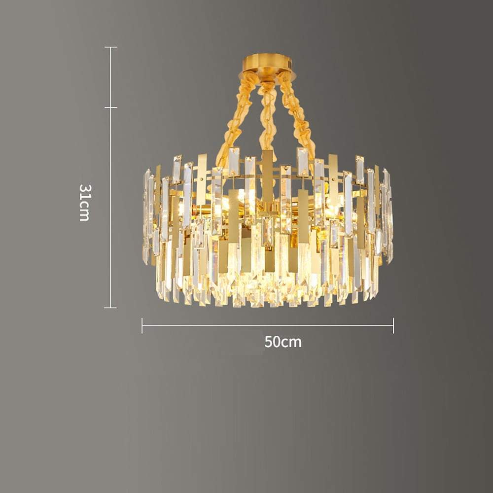 Queen Golden Crystal Chandelier – Modern Luxury, 9 / 12 / 17 Lights