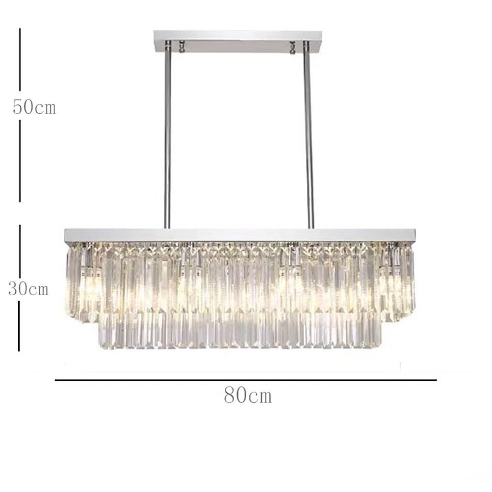 Rectangular Double-Layer Crystal LED Chandelier
