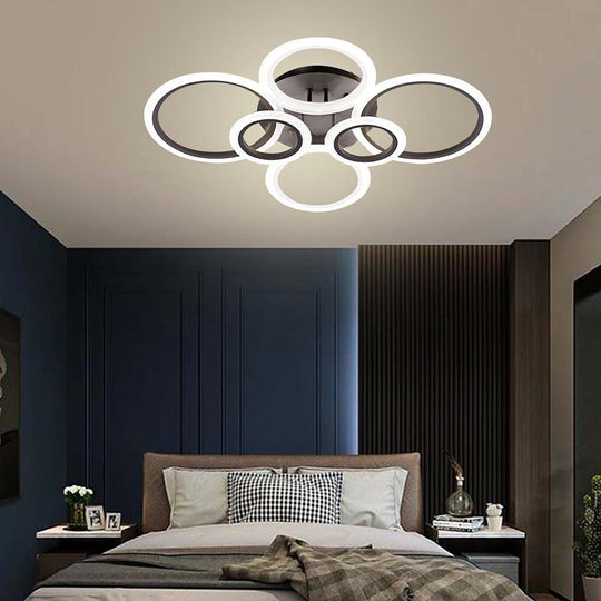 Circles Aluminum Acrylic Flush Mount LED Ceiling Light