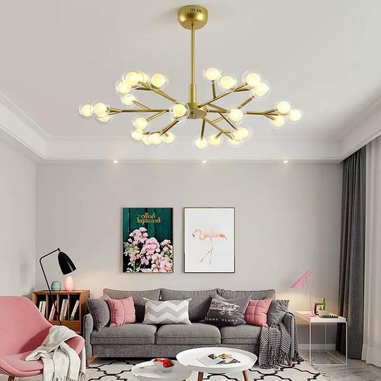 Novelty 30-Light Glass Orb Bubble LED Sputnik Sphere Chandelier – 33" Wide