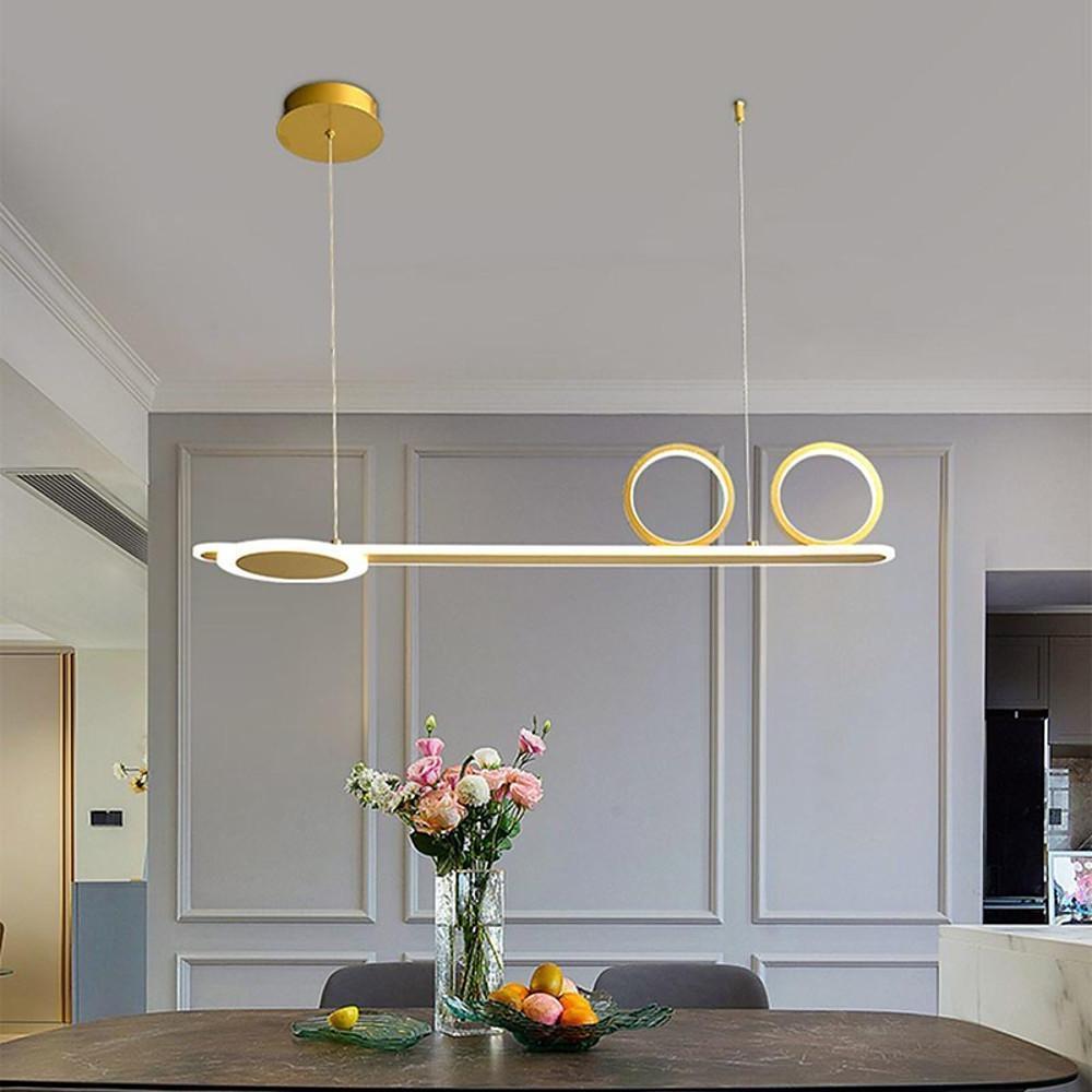 3 Circles Linear Design LED Modern Ceiling Lights White Black Gold Pendant Lighting