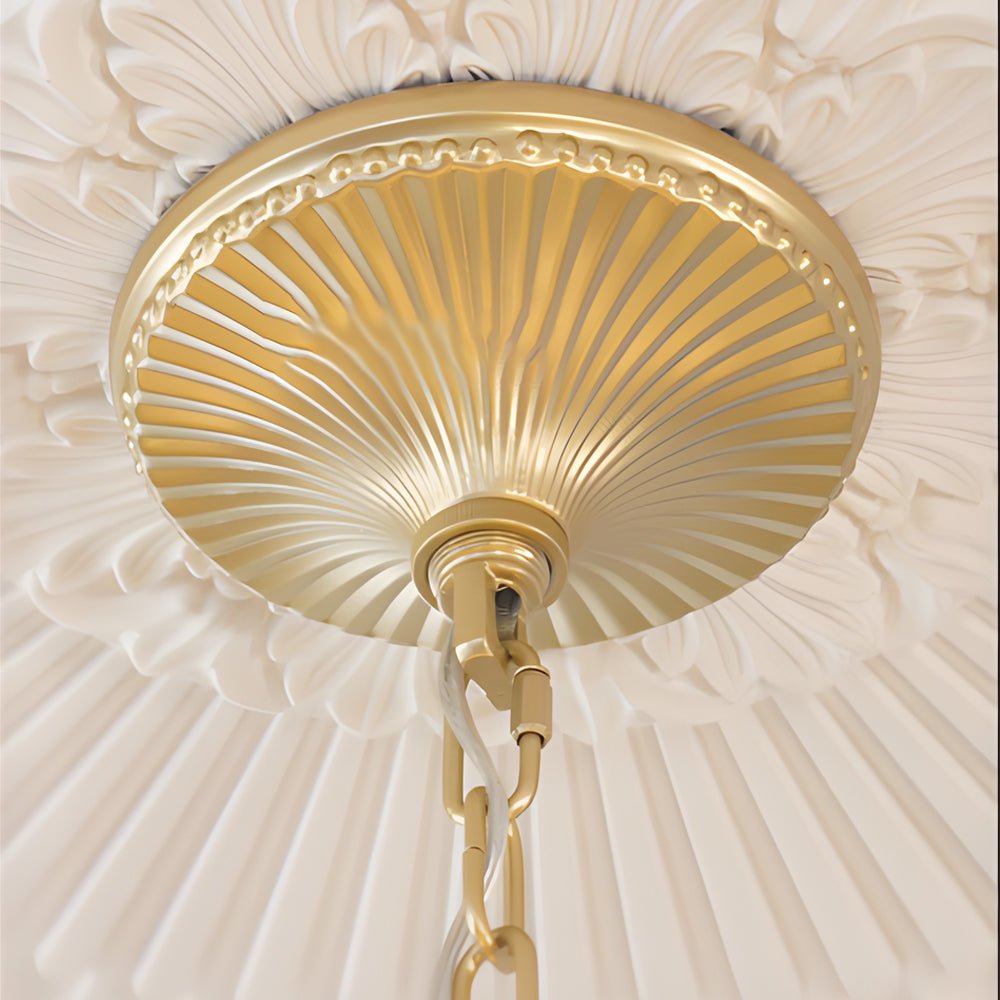 French Luxury Ceramic Pink Roses Chandelier – 6/8-Light Candlelight Elegance