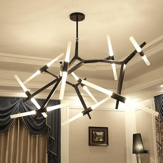 Industrial Drone-Shaped Brass Sputnik Chandelier – 14-Light LED