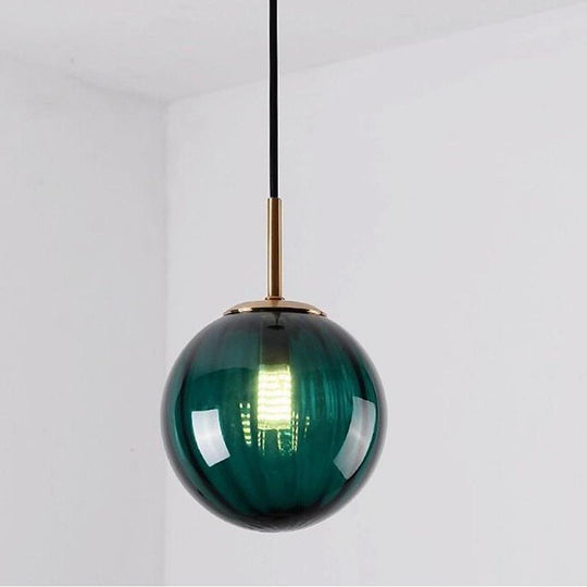 Ball-Shaped Electroplated Glass LED Modern Pendant Light