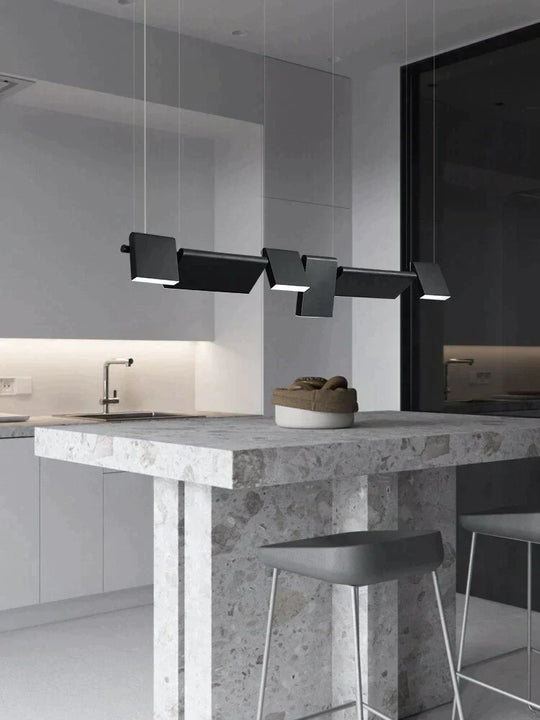 Giada -  Simple modern Black LED chandelier light