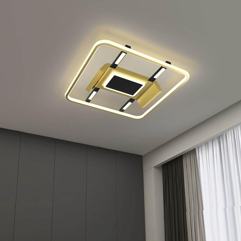 Square Metal Dimmable LED Modern Flush Mount Ceiling Light