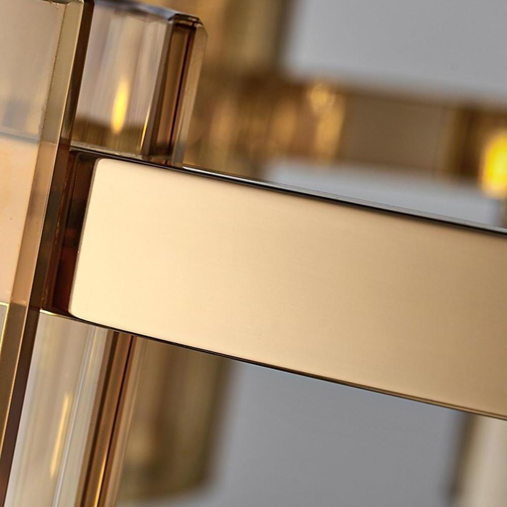 Circular LED Electroplated Chandelier with Acrylic Shades – 9 Lights