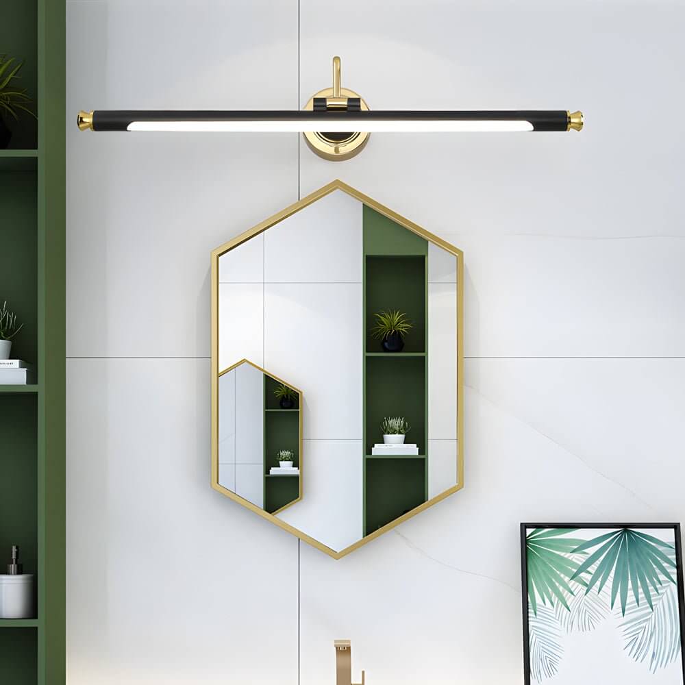 Gold and Black Rotatable Linear LED Bathroom Vanity Light