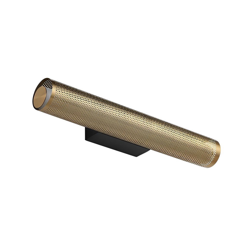 Gold Perforated Cylindrical Bathroom Vanity Light