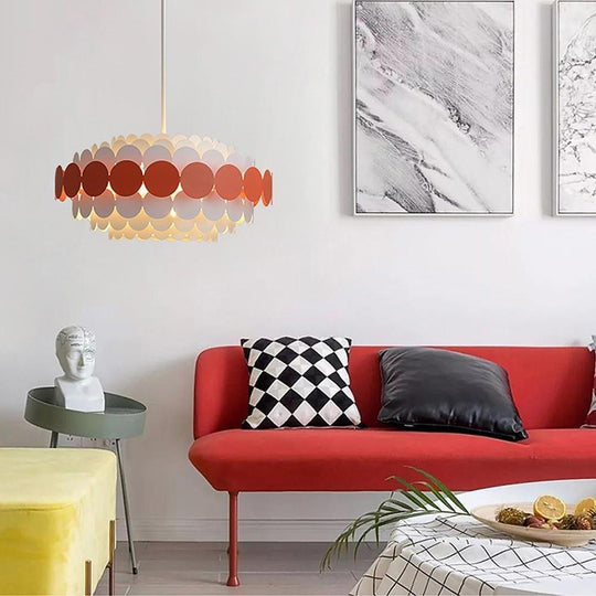 Circles Frills Blue Pendant Light – Metal Stylish Ceiling Light