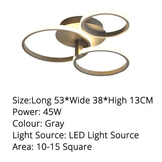 Grey Color Round LED Pendant Lights For Bedroom Home Modern Lamp Fixtures Lustre Plafonnier Dimmable Remote Control Lighting