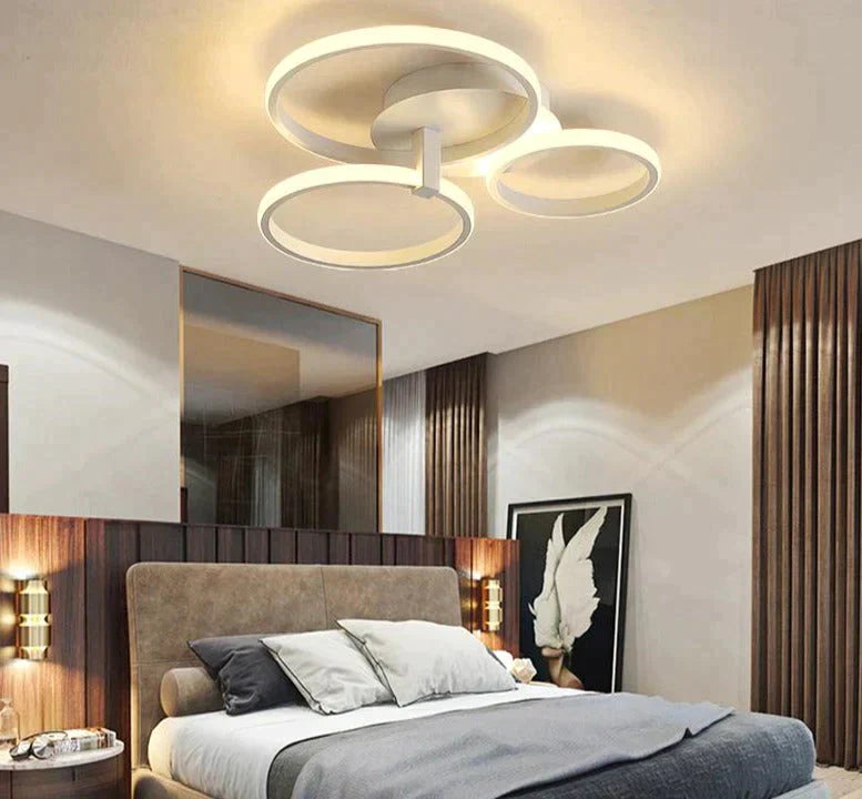 Grey Color Round LED Pendant Lights For Bedroom Home Modern Lamp Fixtures Lustre Plafonnier Dimmable Remote Control Lighting