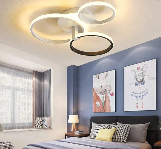 Grey Color Round LED Pendant Lights For Bedroom Home Modern Lamp Fixtures Lustre Plafonnier Dimmable Remote Control Lighting