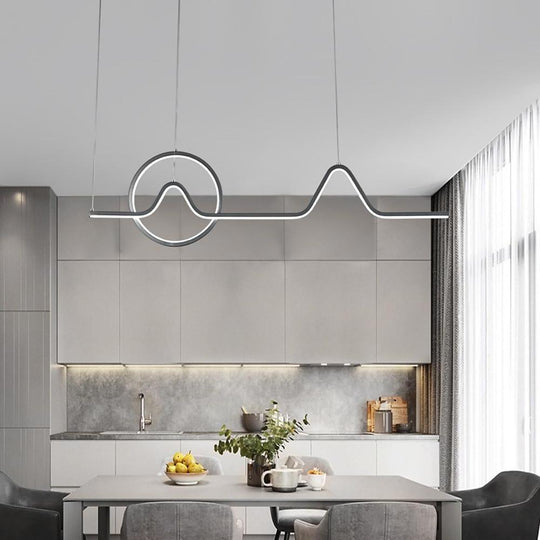 Minimalist Waves & Circles Design Modern LED Pendant Light