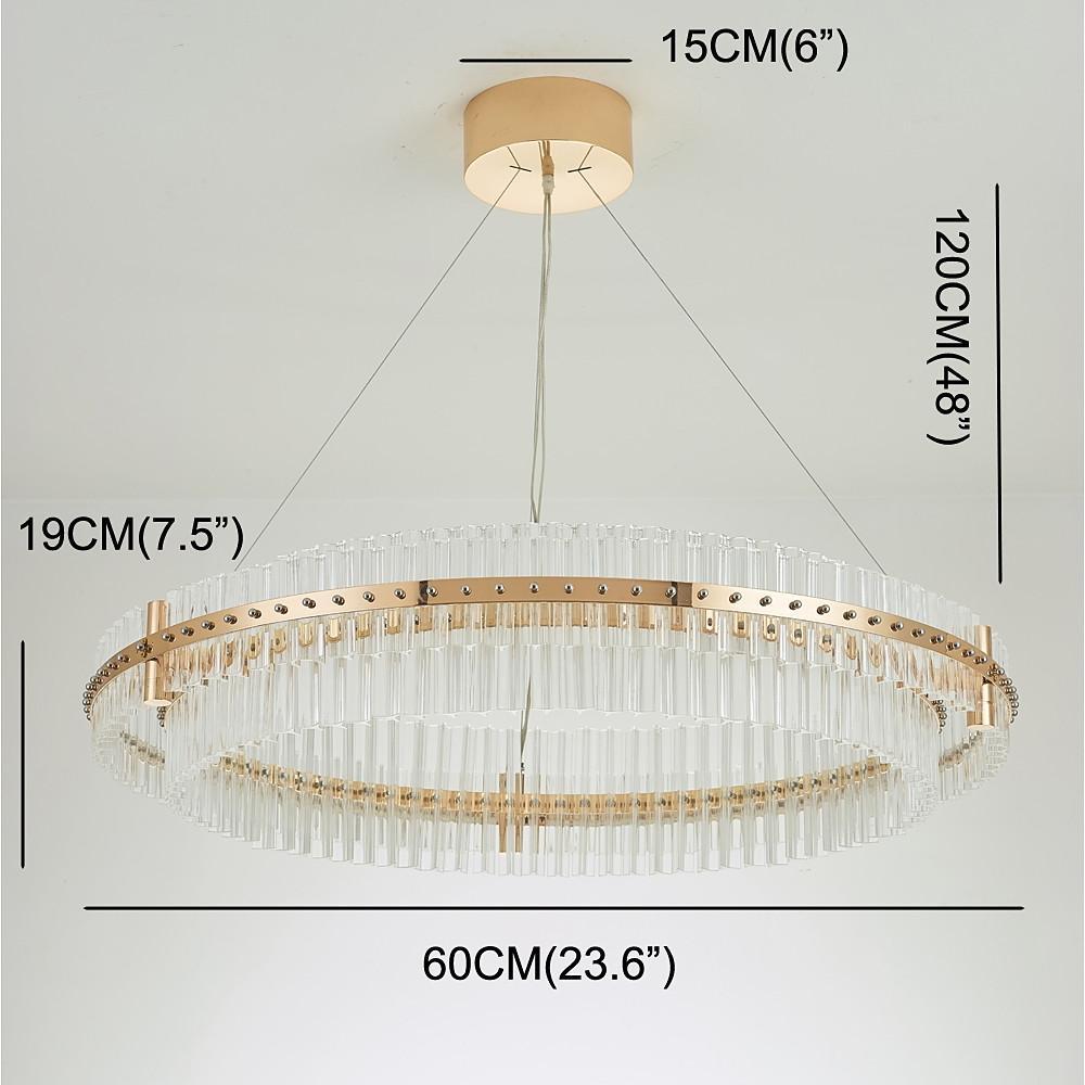 Modern Luxury Round Crystal LED Chandelier – Gold Finish, Single Tier