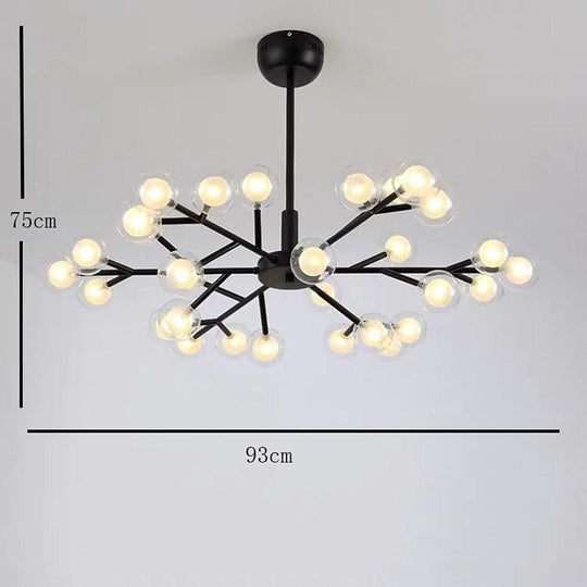 Novelty 30-Light Glass Orb Bubble LED Sputnik Sphere Chandelier – 33" Wide