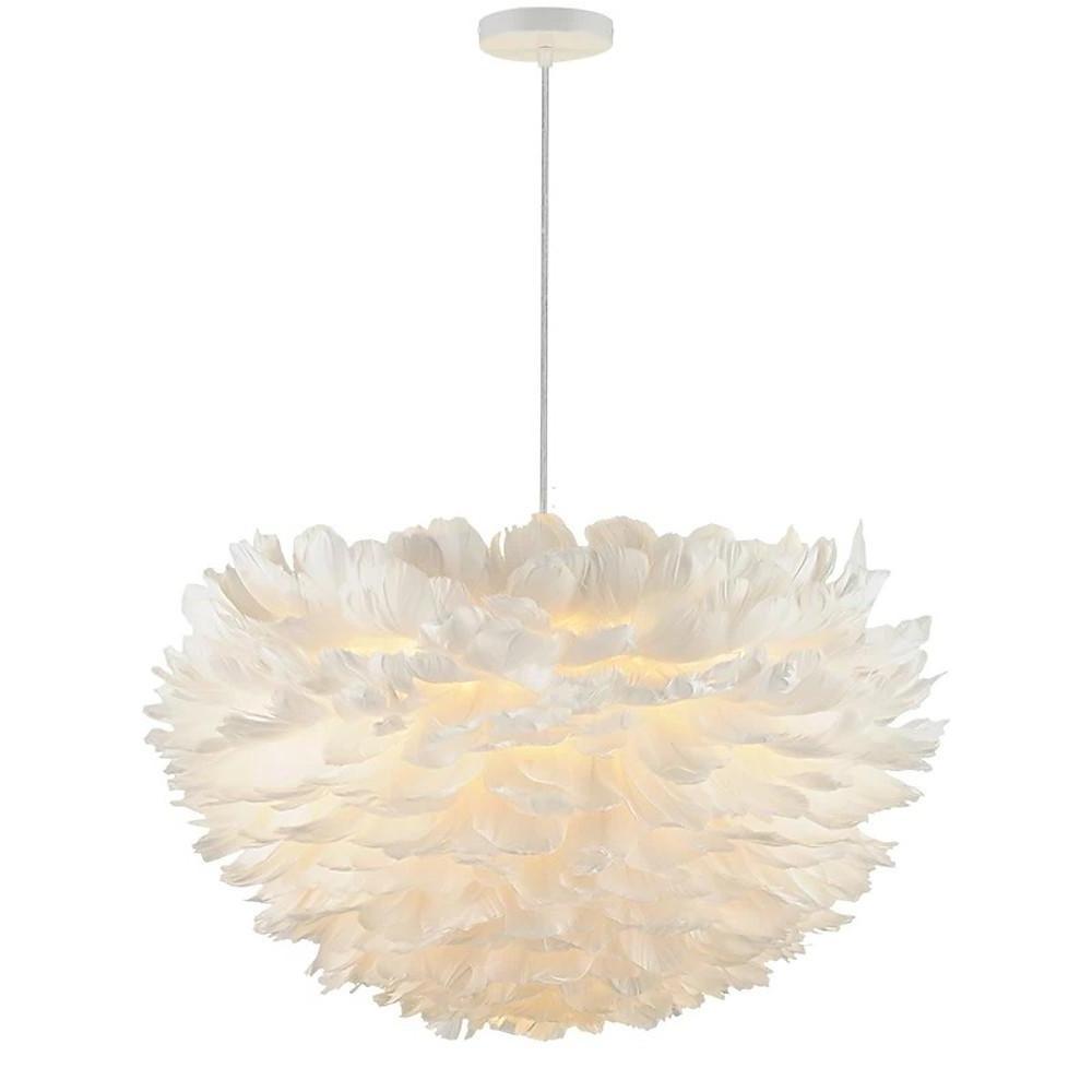 Feather Design Pink Chandelier Ceiling Light