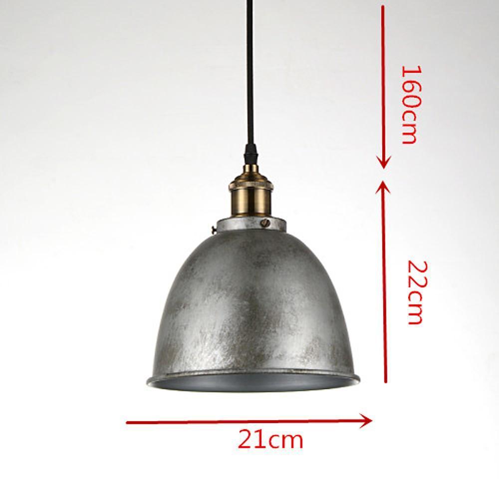8" White Rustic Dome Metal Industrial Pendant Light
