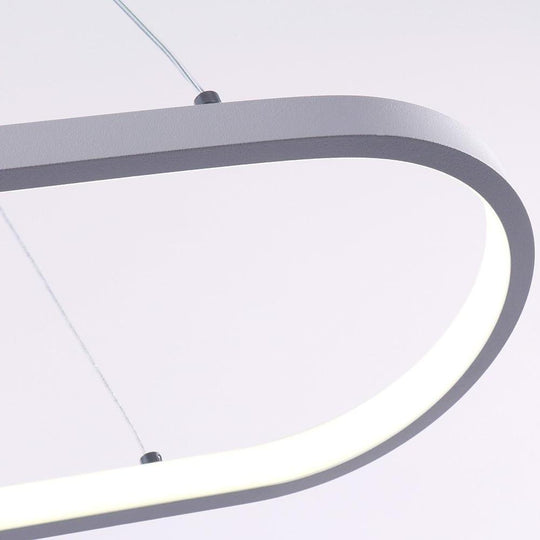 Rectangular Curves Metal LED Modernist Pendant Light