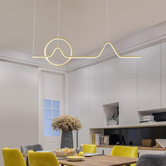 Minimalist Waves & Circles Design Modern LED Pendant Light