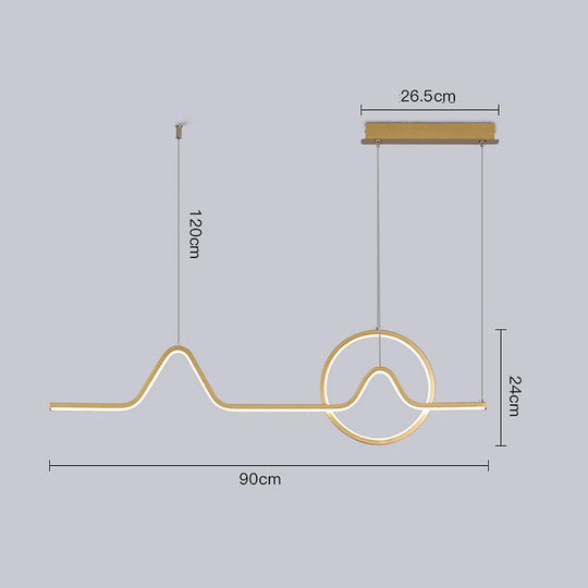 Minimalist Waves & Circles Design Modern LED Pendant Light