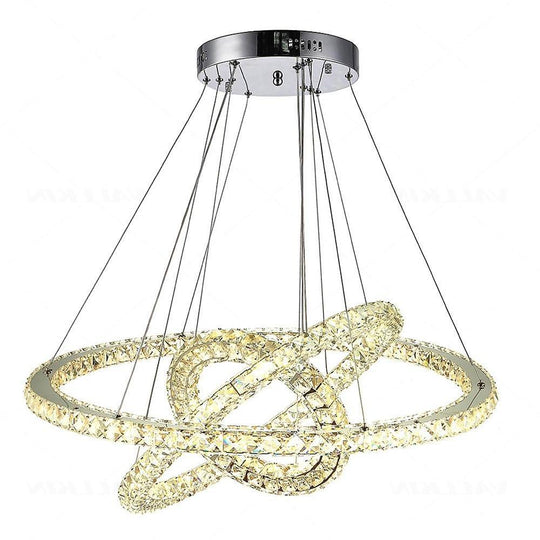 LED 3 Rings Gold Crystal Modern Chandelier