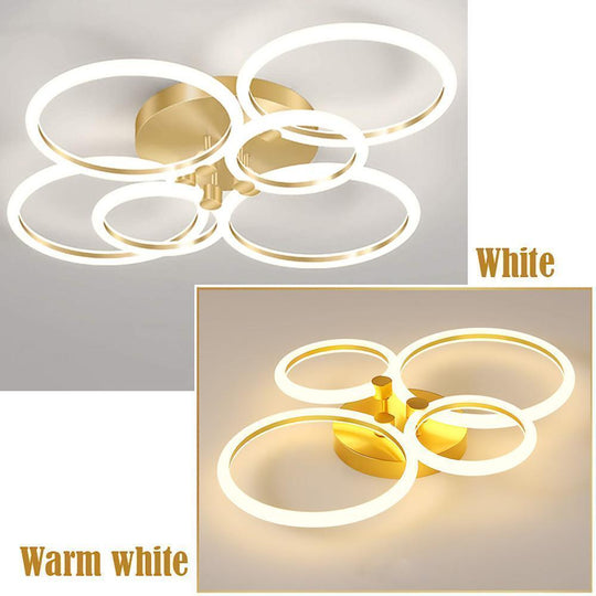 Circular Ring Dimmable LED Modern Flush Mount Ceiling Light