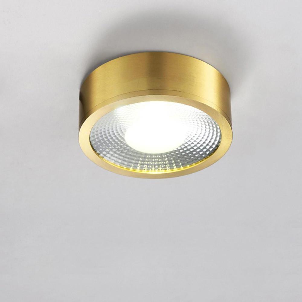 Round LED Copper Modern Flush Mount Ceiling Light