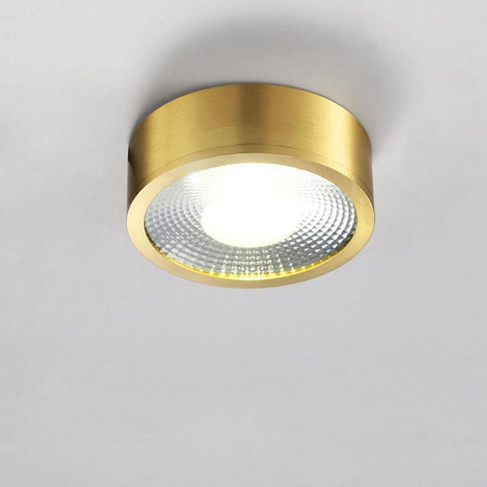 Round LED Copper Modern Flush Mount Ceiling Light