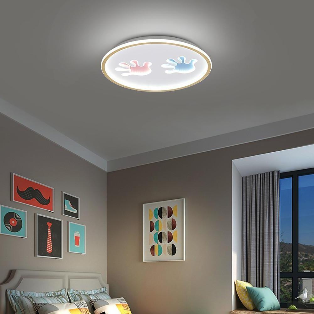 Round Hands Image LED Nordic Flush Mount Ceiling Light