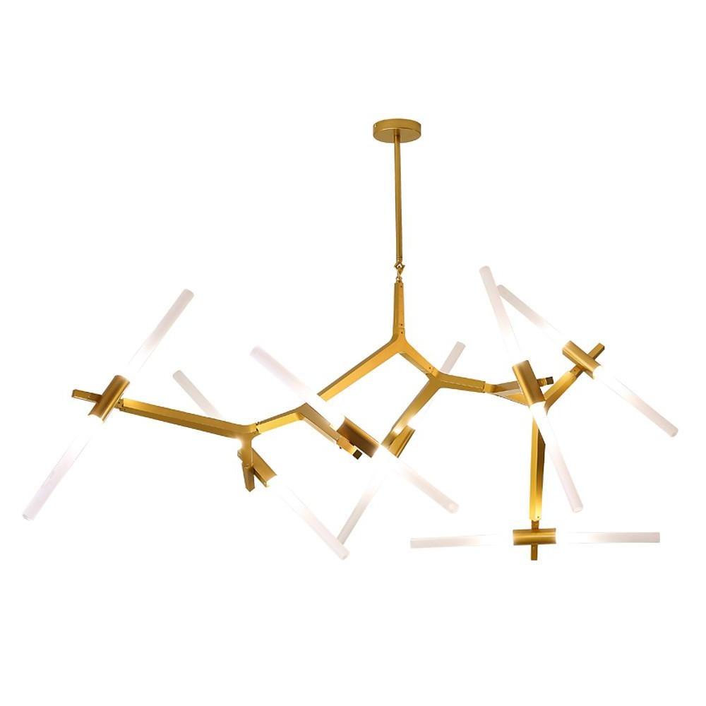 Industrial Drone-Shaped Brass Sputnik Chandelier – 14-Light LED