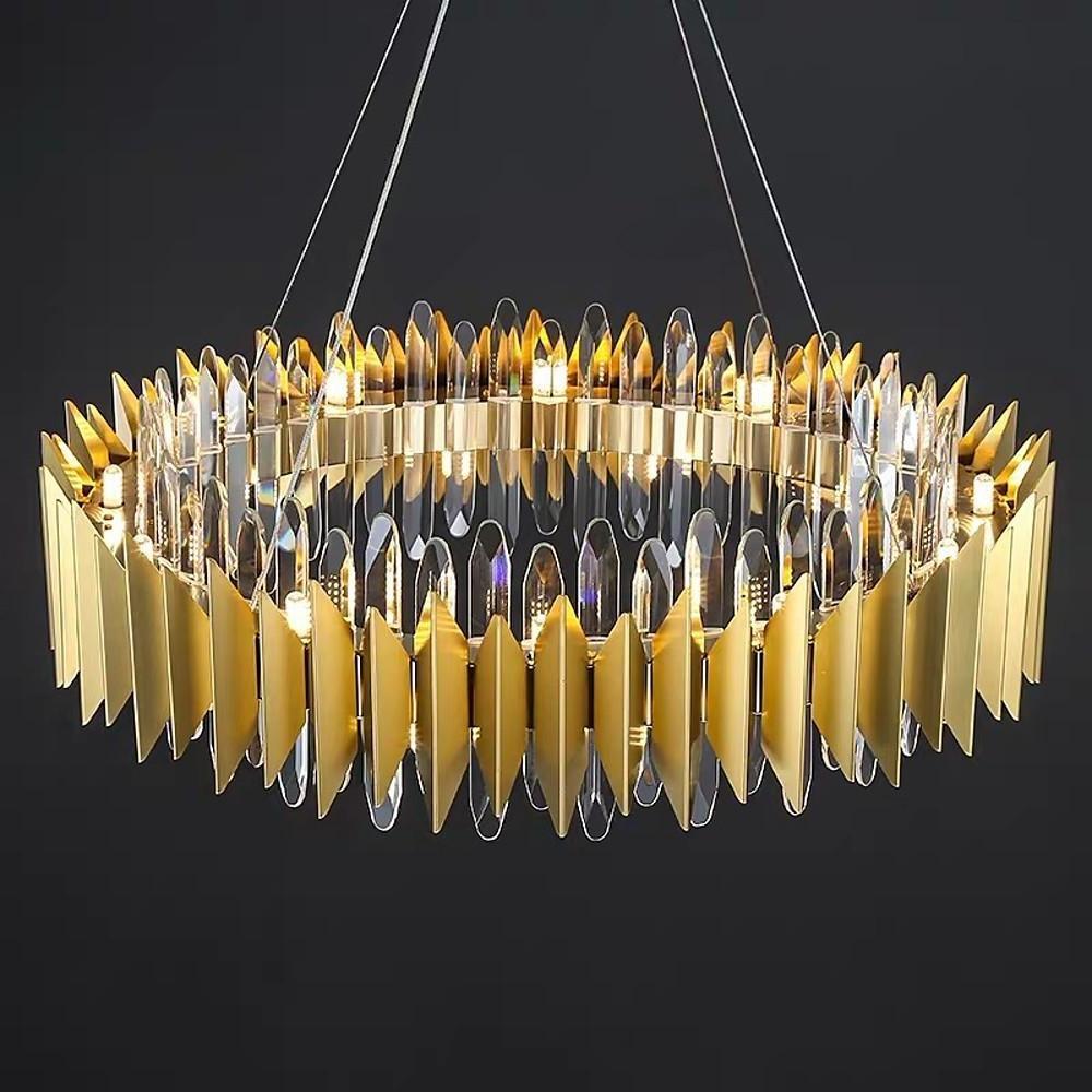 Modern Round Crystal Stainless Steel LED Chandelier