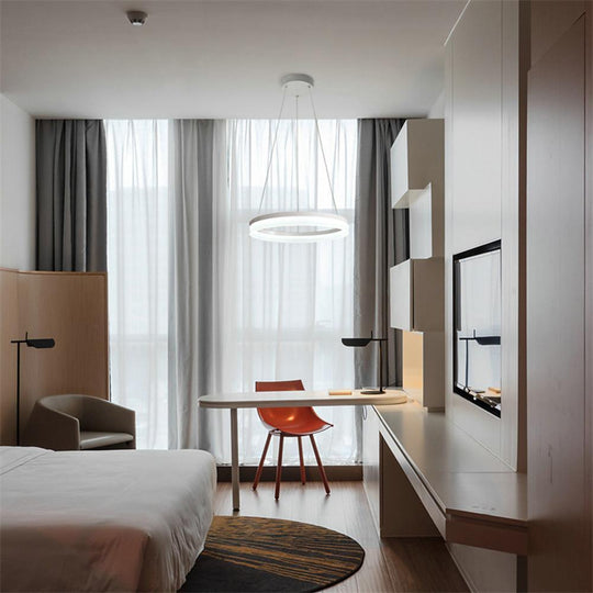 Thick Circle Modern Acrylic LED Pendant Light for Kitchen and Dining Room