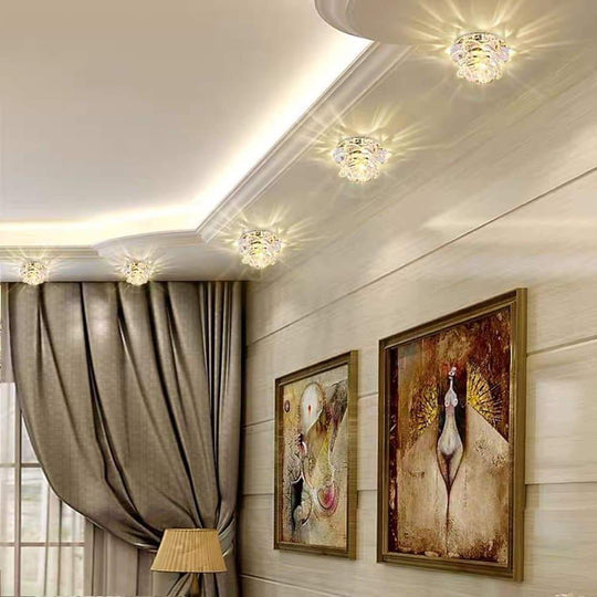 Electroplated Glass Flower Design LED Ceiling Light