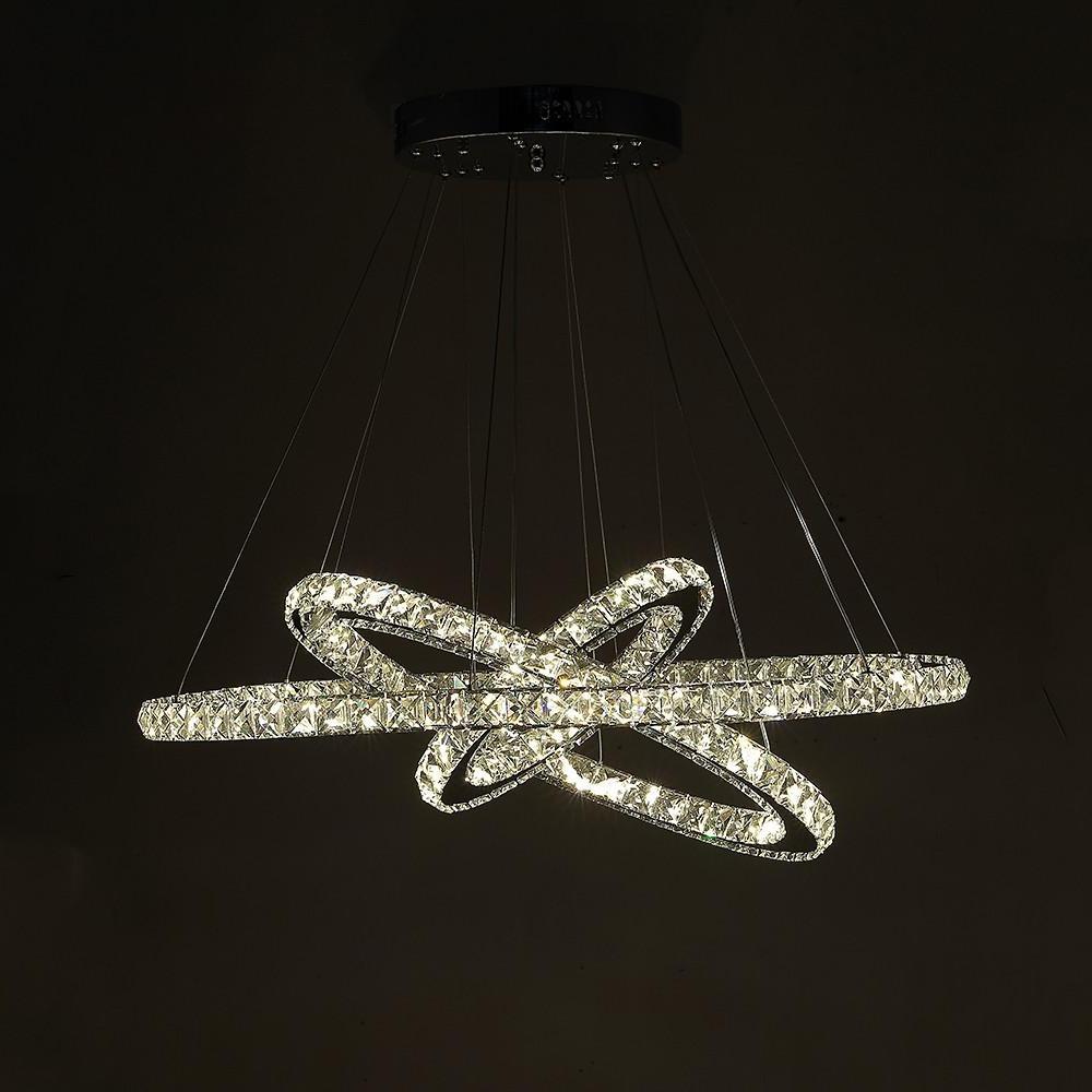 Interwoven Geometrical Circle Crystal LED Chandelier