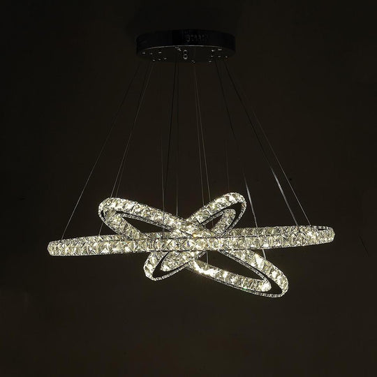 Interwoven Geometrical Circle Crystal LED Chandelier