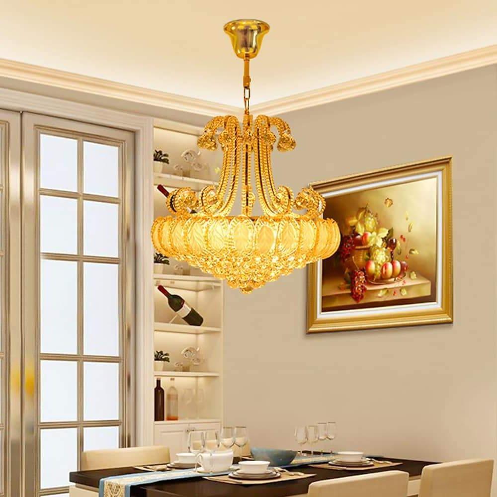 8-Light Modern Gold/Silver Vintage Crystal LED Chandelier – Drum Pendant Light
