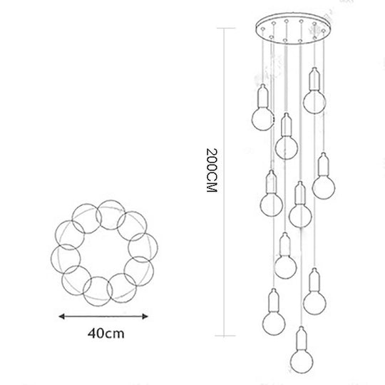 Acrylic Bubble Globe LED Modern Pendant Light Hanging Lamp Island Light
