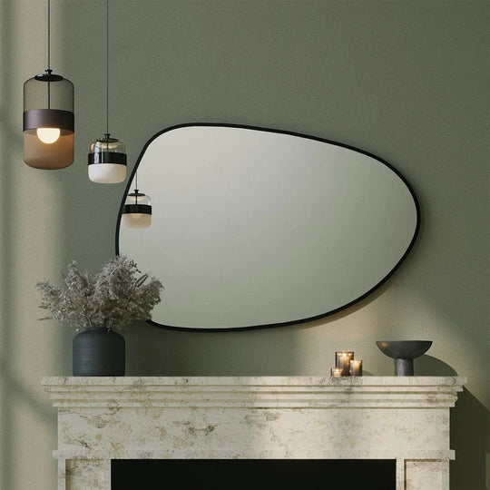 Asymmetrical Cloud Wood Wall Mirror – Chic and Versatile Decor