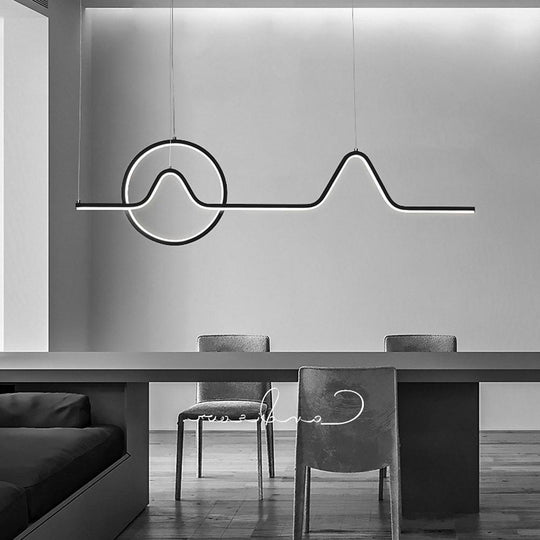 Minimalist Waves & Circles Design Modern LED Pendant Light