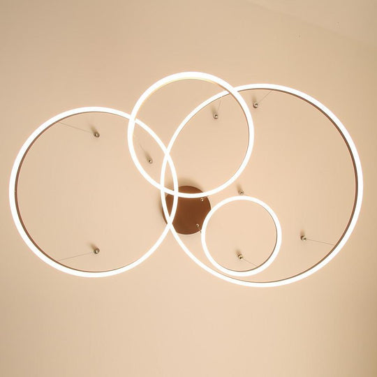 Circle Aluminum LED Chandelier for High Ceilings Living Room